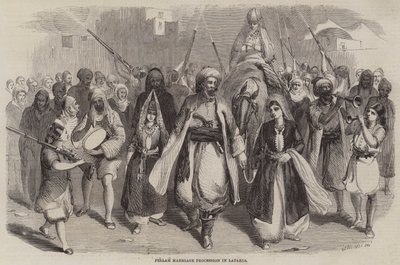 Procesión de matrimonio Fellah en Latakia de Joseph Austin Benwell